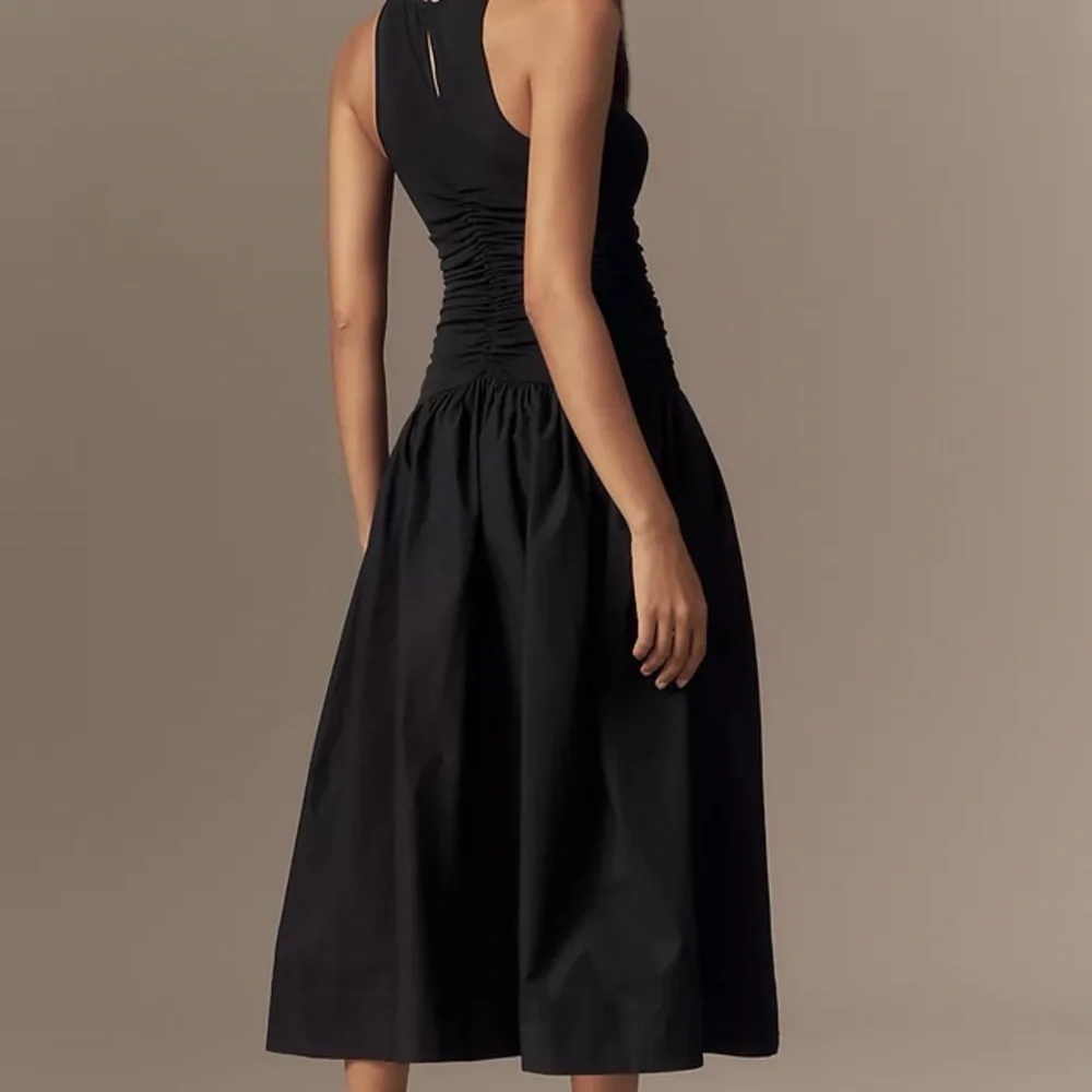 By Anthropologie Twofer Halter Drop-Waist Midi Dress Sz M - Picture 12 of 14